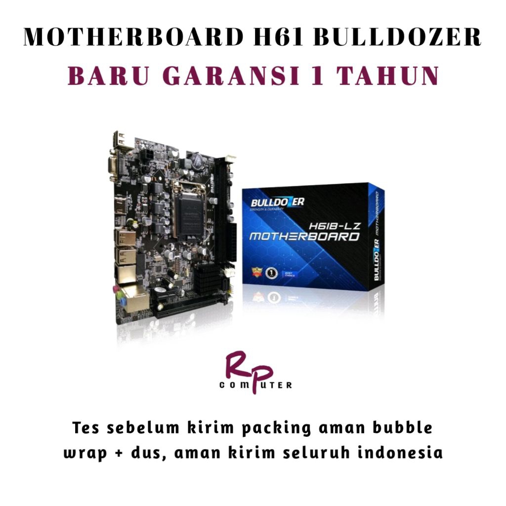 MOTHERBOARD H61 BULLDOZER BARU GARANSI 1 TAHUN