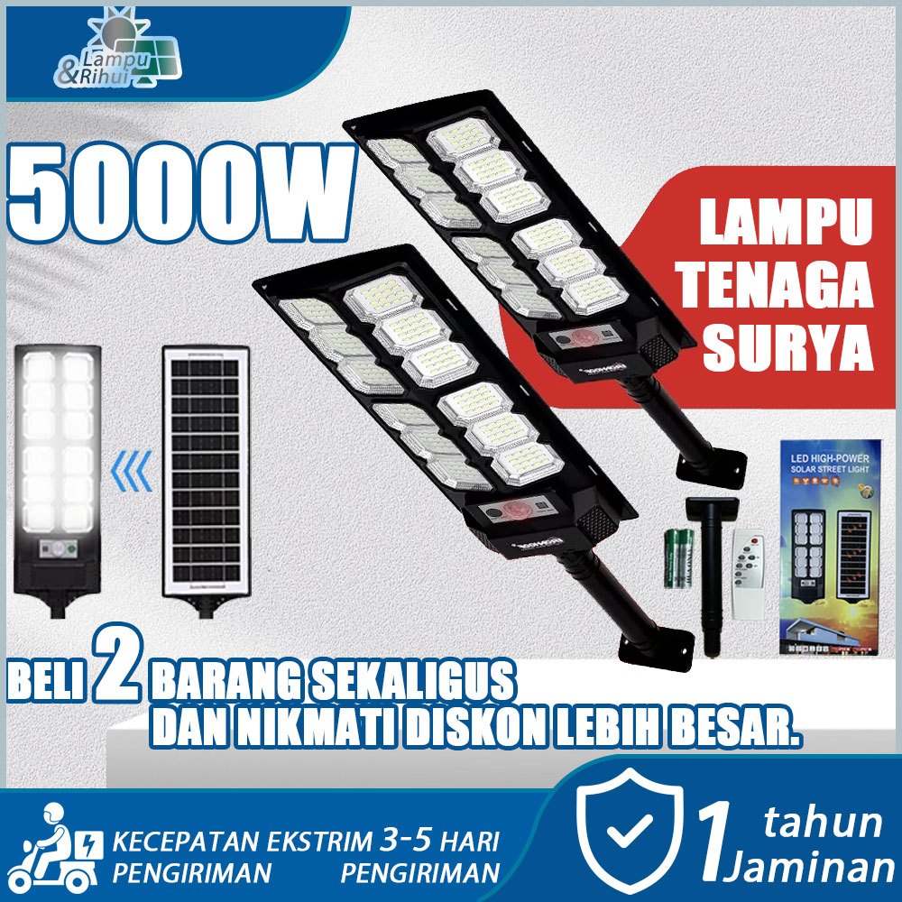 5000W Lampu jalan tenaga surya, lampu baterai tenaga surya, lampu luar ruangan LED, lampu taman tena