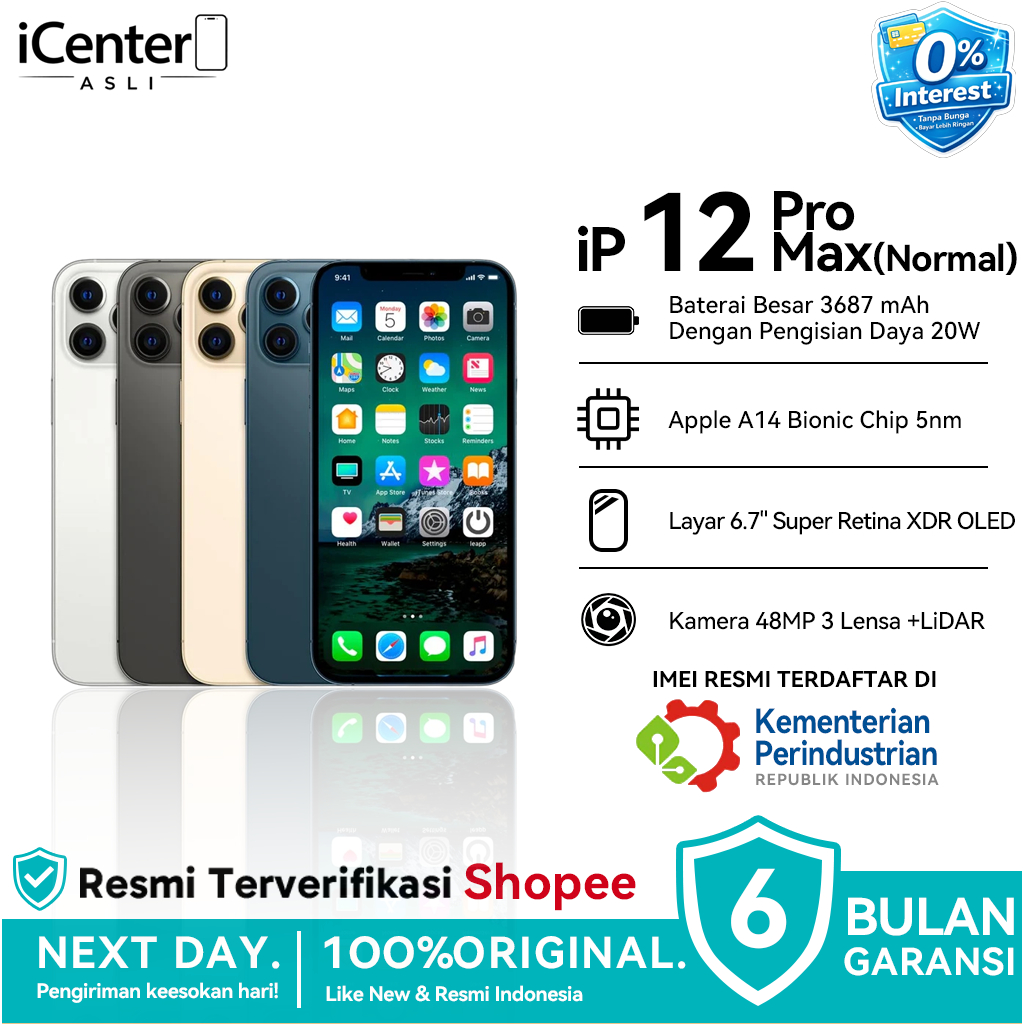 iPhone 12 Pro & Max 12 Pro 128GB 256GB Second Fullset Original LCD No Refurb Mulus 99% Like New Inte
