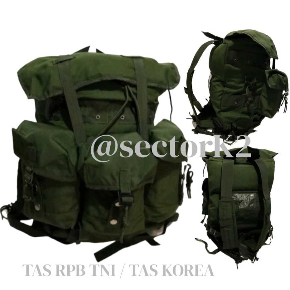 Tas Ransel Korea Tas RPB TNI Hijau Hitam