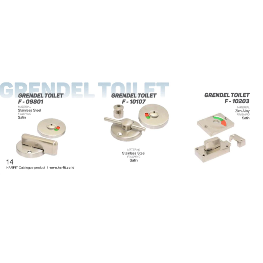 GRENDEL TOILET STAINLESS , GRENDEL TOILET,PENGAIT PINTU KAMAR MANDI STAINLES