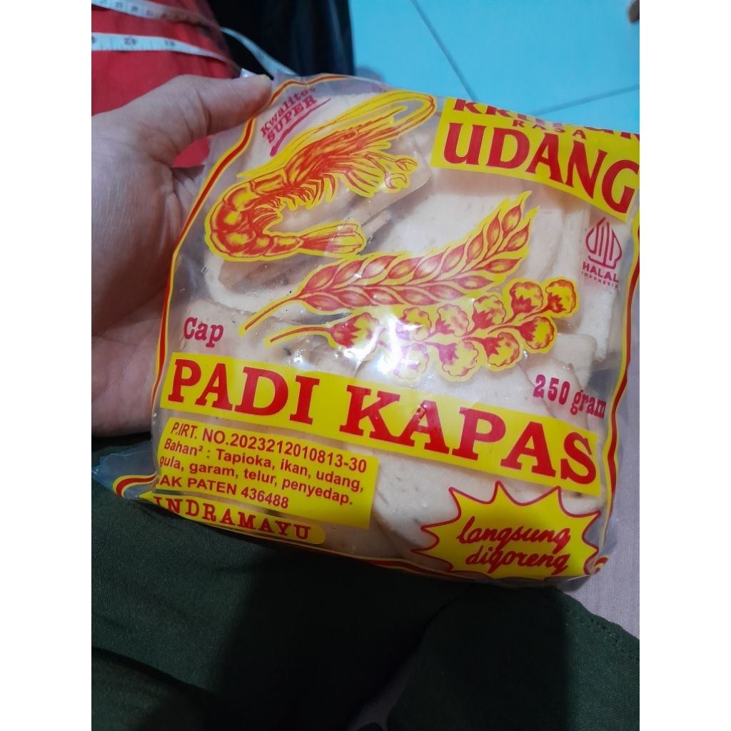 Kerupuk Udang sedang PADI KAPAS stok terbaru(free packing bubble dan dus)