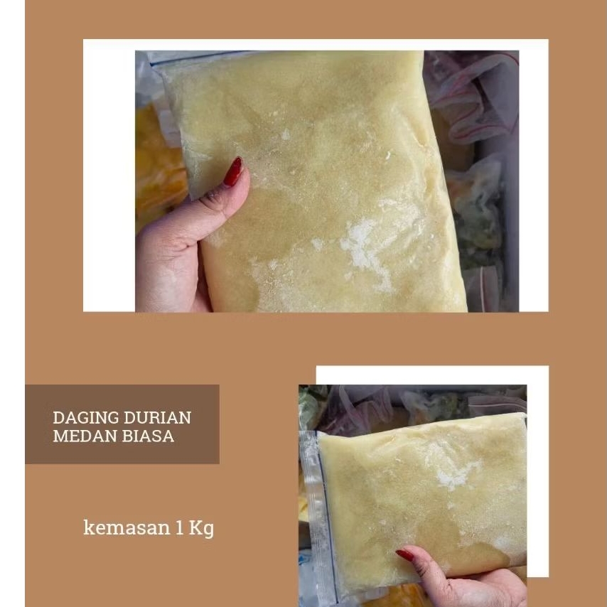 Daging durian beku klip biru 1kg