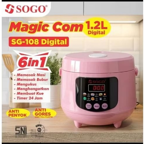 RICE COOKER DIGITAL SOGO NEW 1,2 LITER.