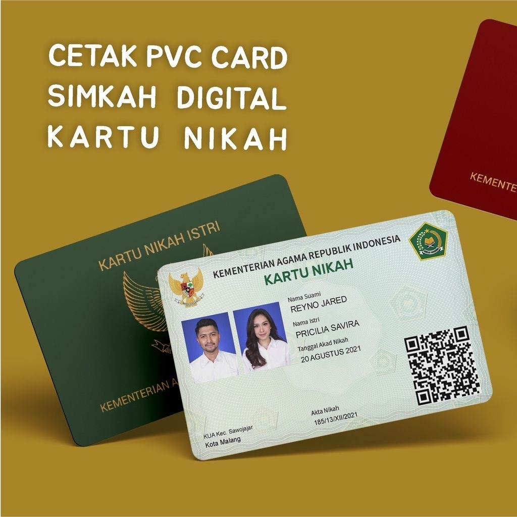 (2 PCS) KARTU WEDDING CARD PERNIKAHAN 2 SISI BAHAN PVC ID CARD TEBAL