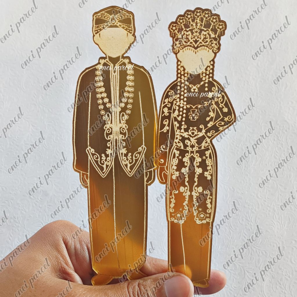 miniatur baju pengantin adat sunda nikah pernikahan dekorasi hiasan mahar replika pakaian mahkota si