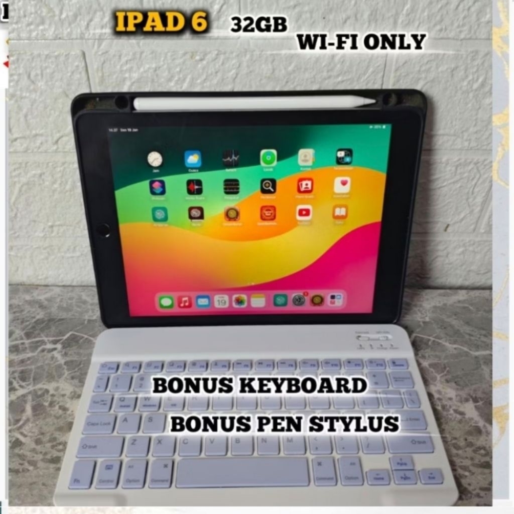 iPad 6 32GB Second Like New Bonus Lengkap Keyboard Stylus Joystick Buruan Sebelum Diambil Orang