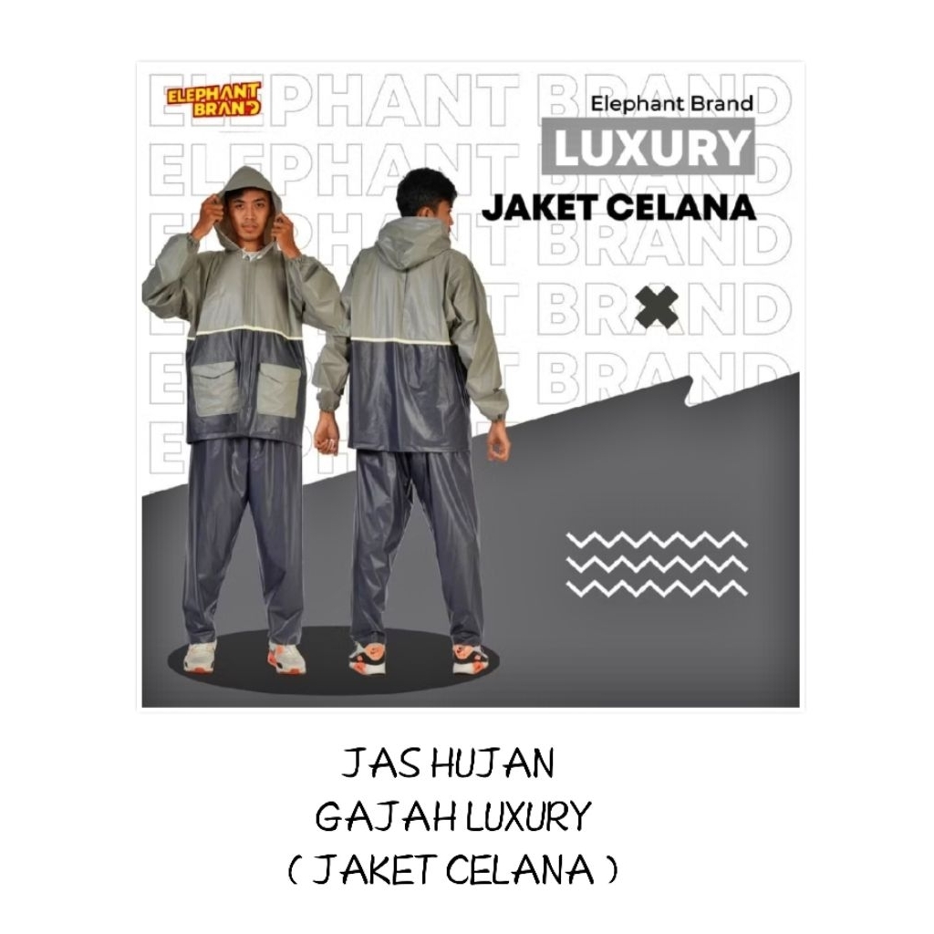 Jas Hujan / Mantel Gajah Elephant Brand Luxury Jaket & Celana / Set