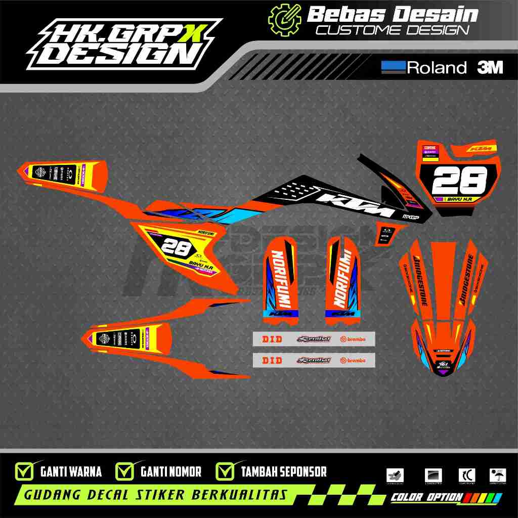 DECAL KTM 65 CC 2017 FREE CUSTOME DESIGN