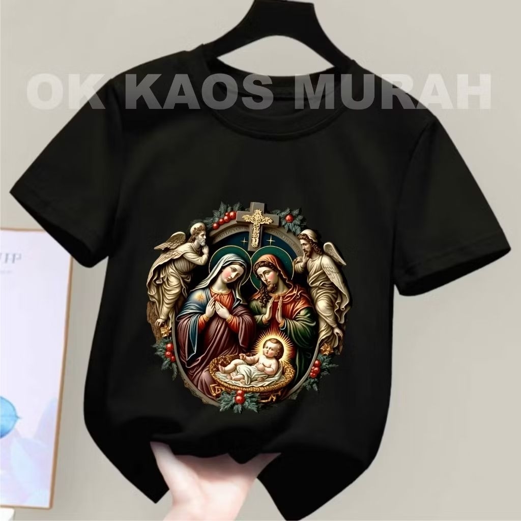 Kaos T-Shirt BUNDA MARIA DAN YESUS Baju Rohani Ukuran S M L XL
