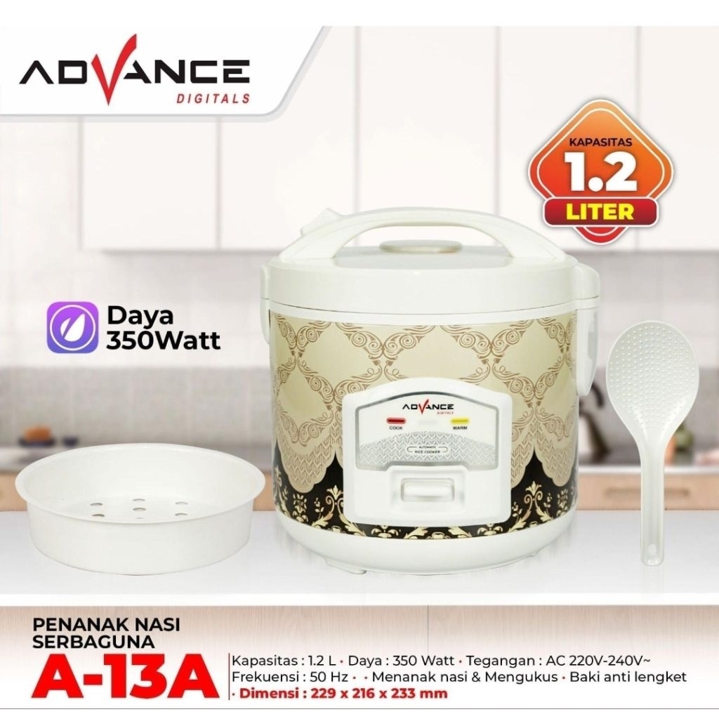 RICE COOKER PEMASAK NASI DAN PEMANAS A13 ADVANCE