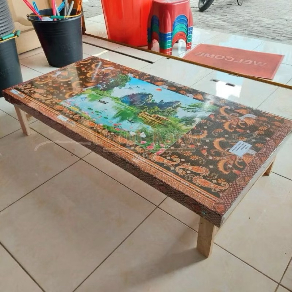 (PRELOVE ya kak - Meja Lipat Kayu Panjang Kuat Kokoh / size : 50 x 100cm/ tinggi : 23cm) Meja Serbag