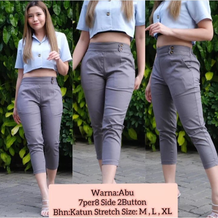 Celana Wanita 7/8 Katun Stretch Nyaman Dipakai