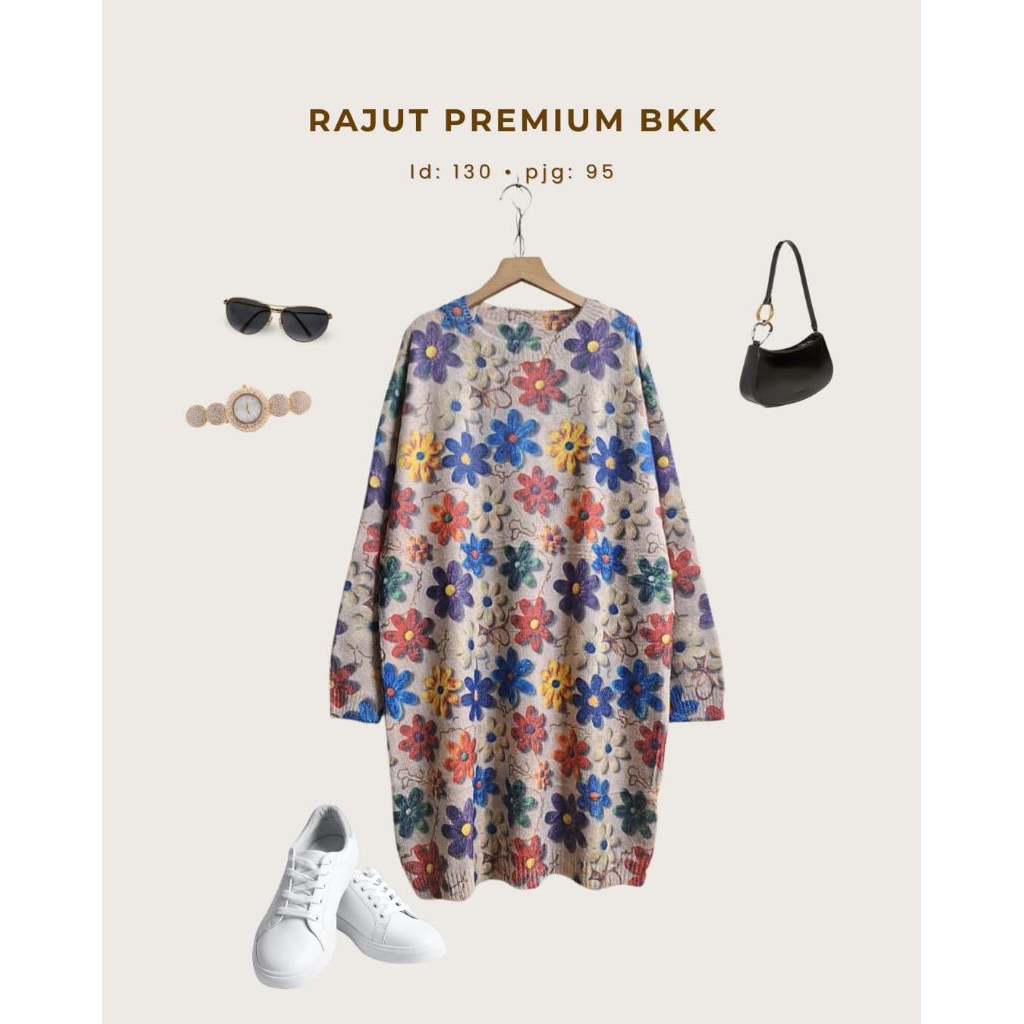 tunik Switer rajut woall vintage premium import/tunik wanita
