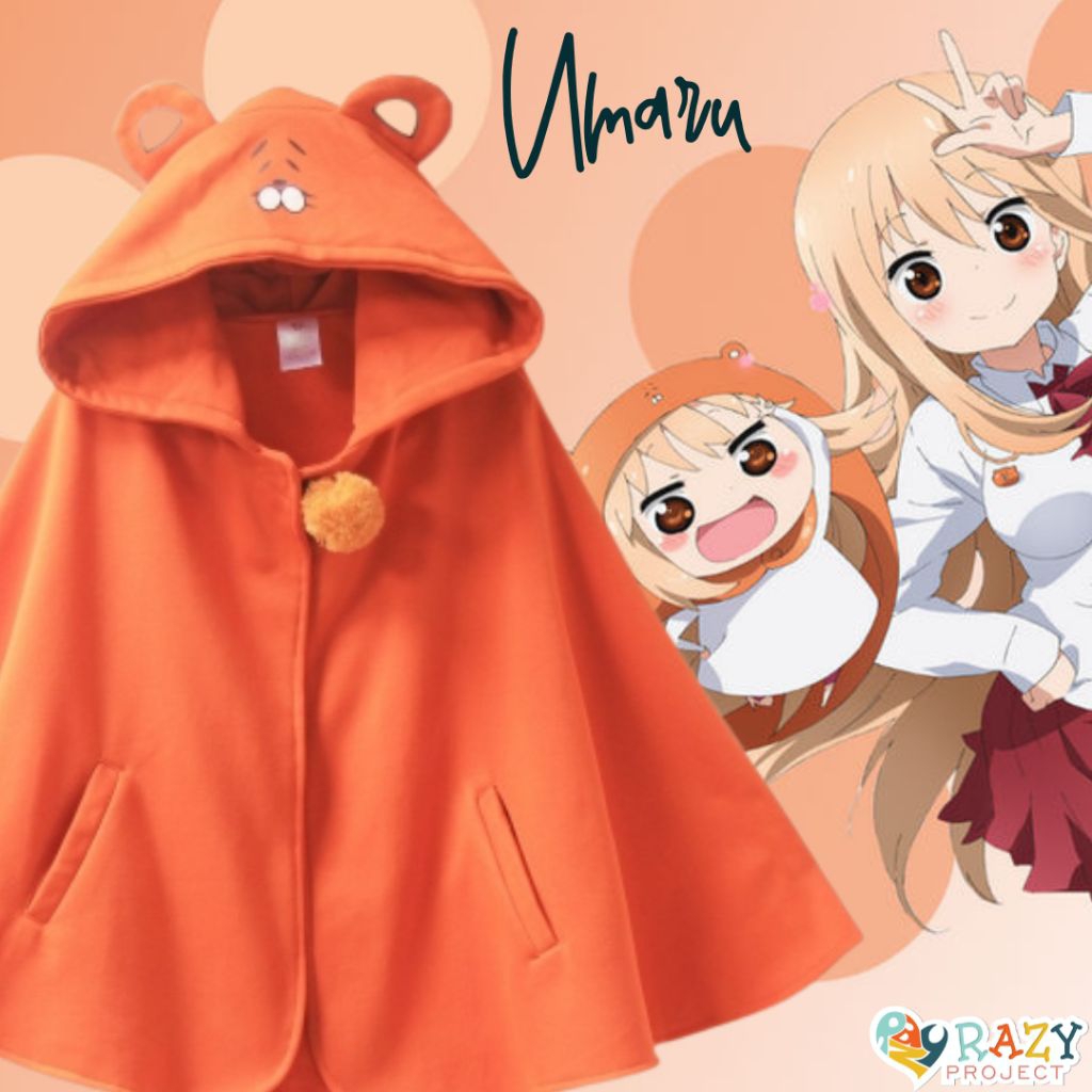 Jaket Cosplay Anime Umaru Himouto Umaru-chan Jacket Cape Jubah Orange Kuping Beruang Outfit Event Je