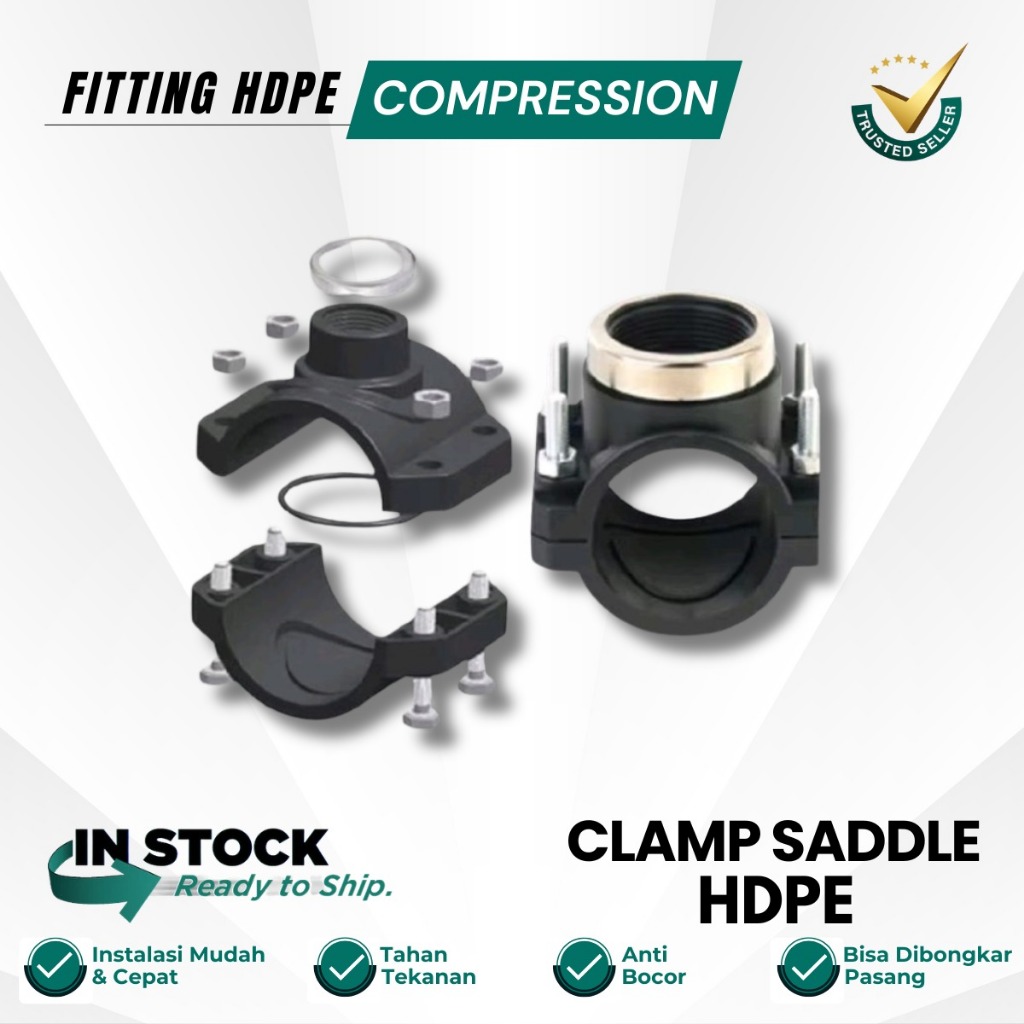 Clamp Saddle Hdpe 50 x 1 Inch | Clamp Saddle Sambung Pipa Hdpe 50 x 32mm
