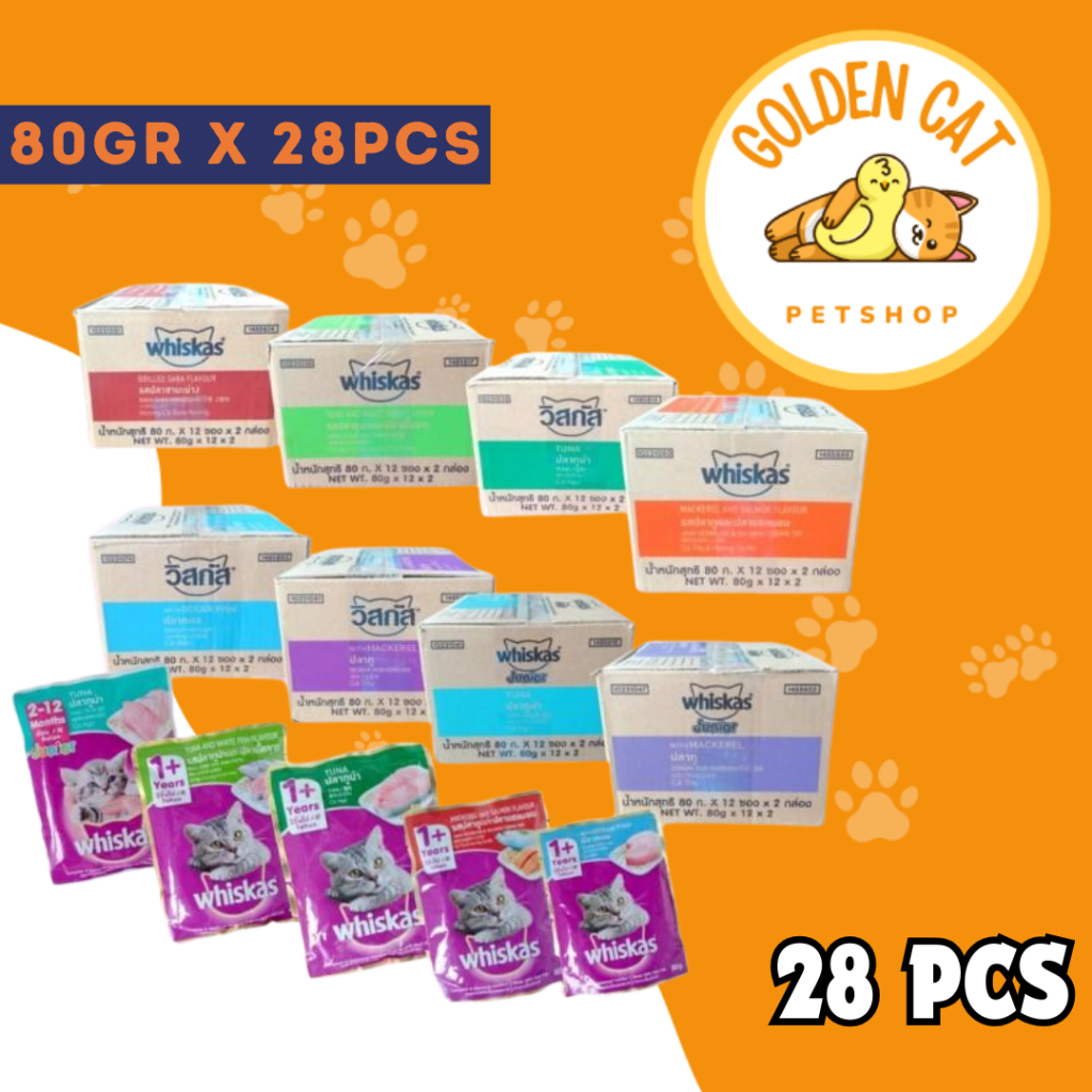 Whiskas Pouch 1 DUS ( isi 28 ) Kitten & adult ALL VARIANT
