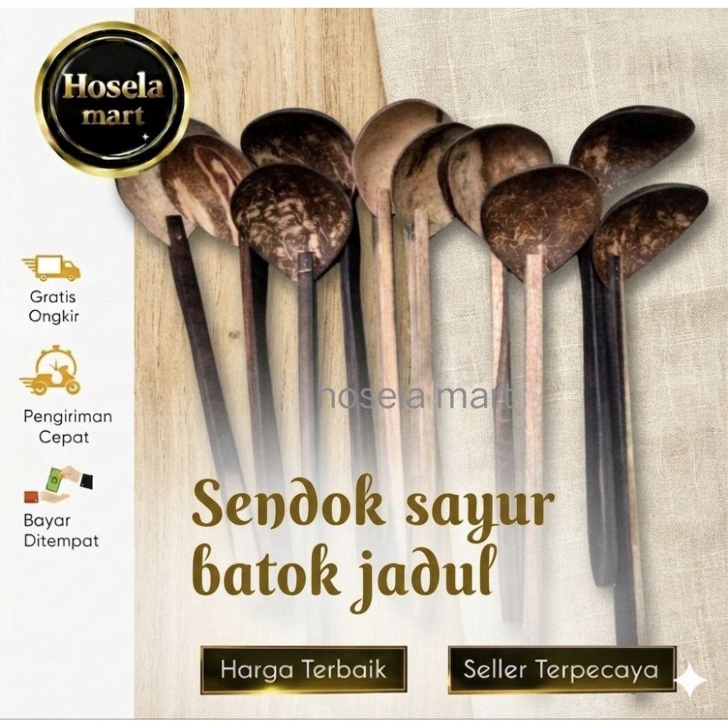 irus kayu batok / irus kayu / irus batok) sendok sayur / sendok kuah batok kelapa jadul