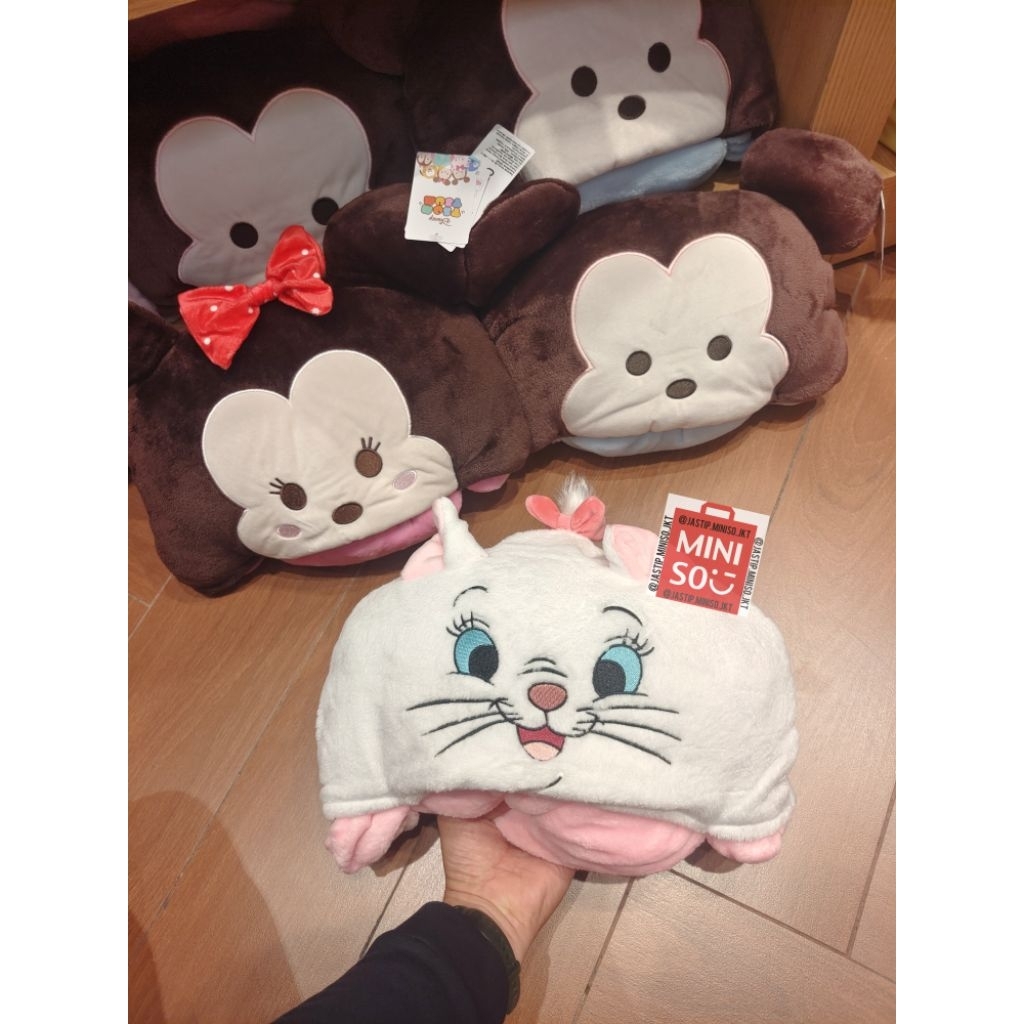 MINISO Selimut Hoodie / Hooded Blanket DISNEY MICKEY / MINNIE MOUSE / MARIE Cat Collection (90x140cm