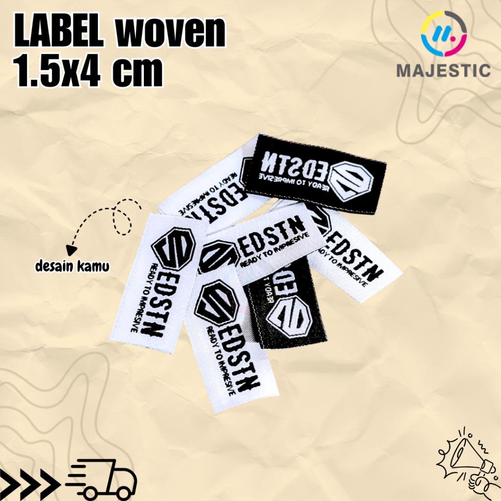1,5x4 woven bordi / label merek / label merek custom / label hijab / aksesoris konveksi
