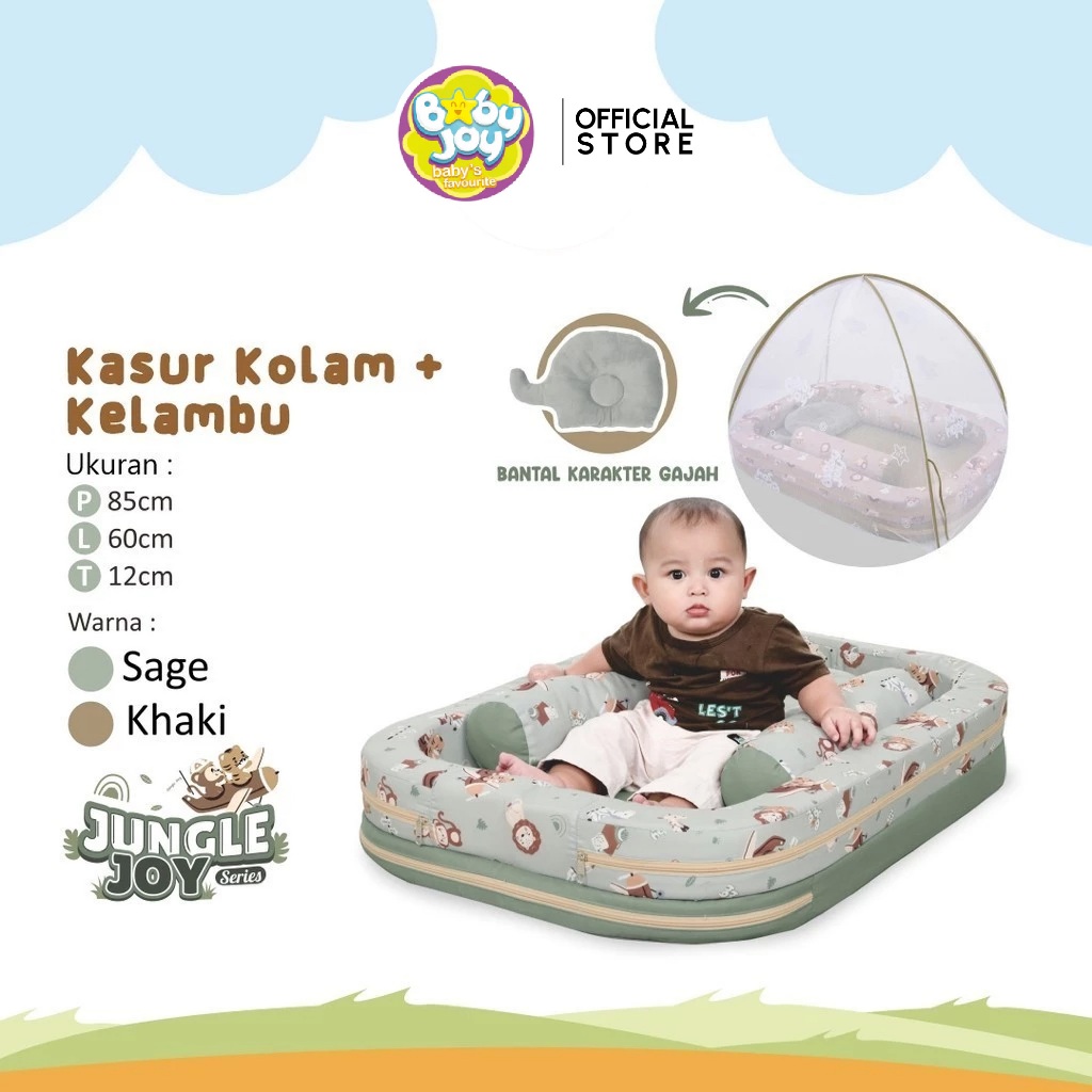 Baby Joy Kasur Bayi Kolam + Kelambu Jungle Joy Series