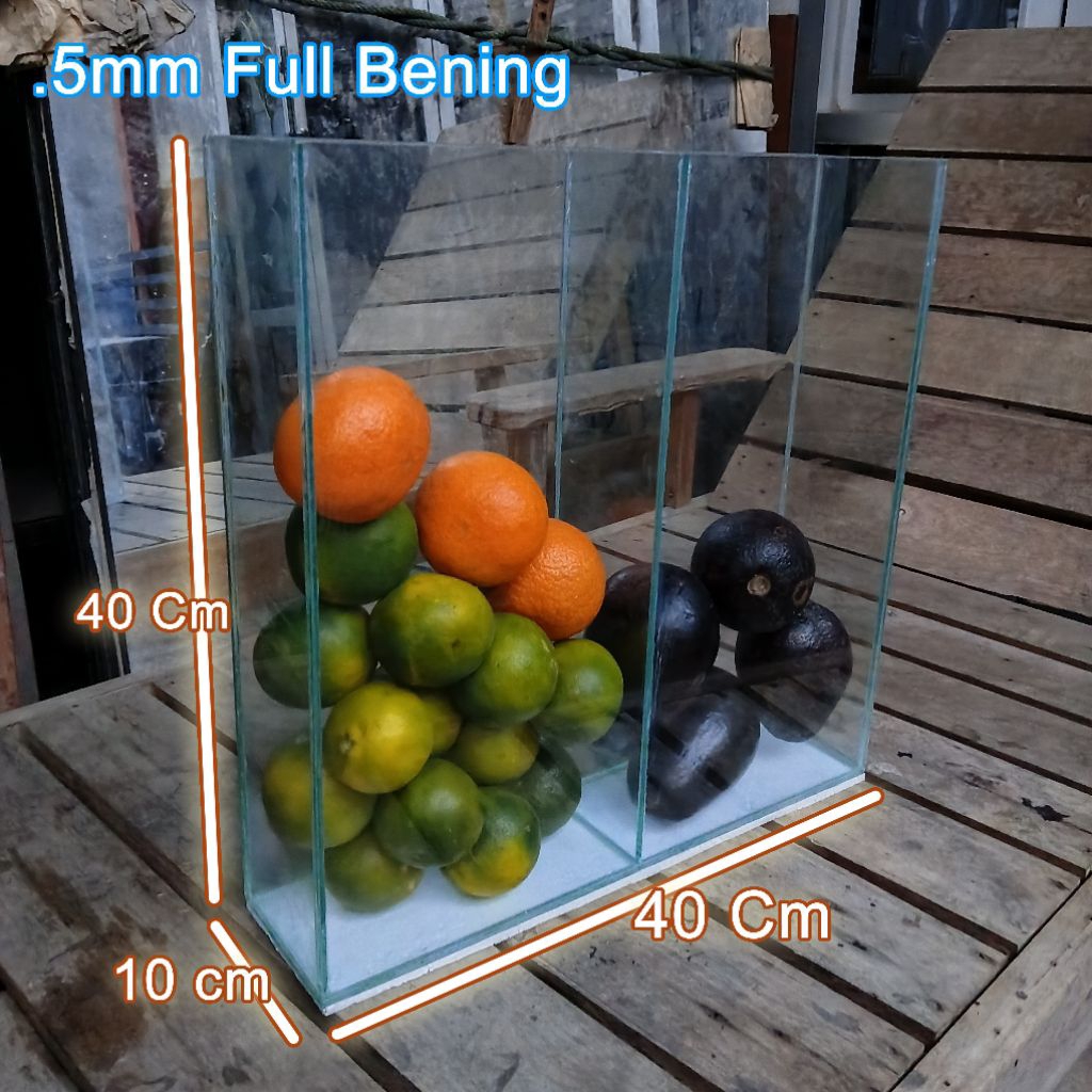 etalase tempat buah /display buah kaca 5mm