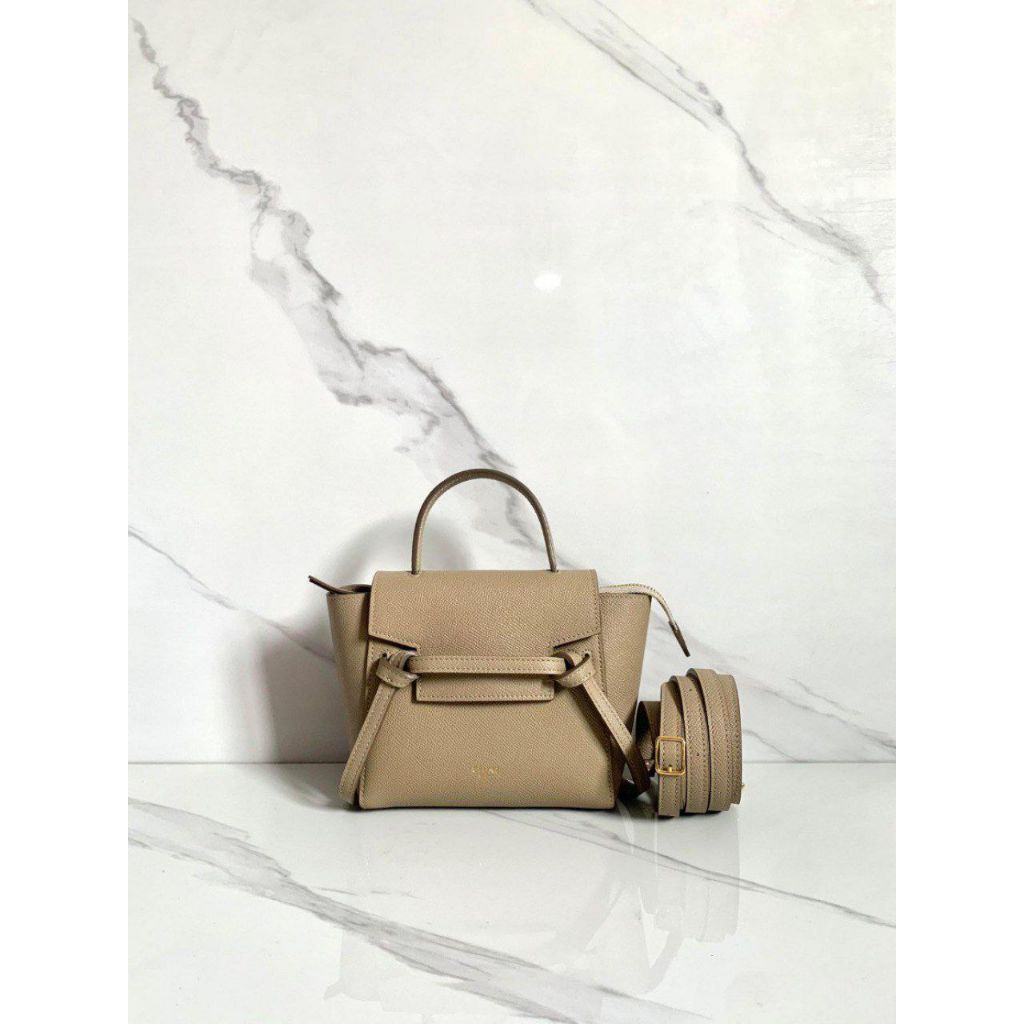 Celine Pico Belt Bag in Taupe