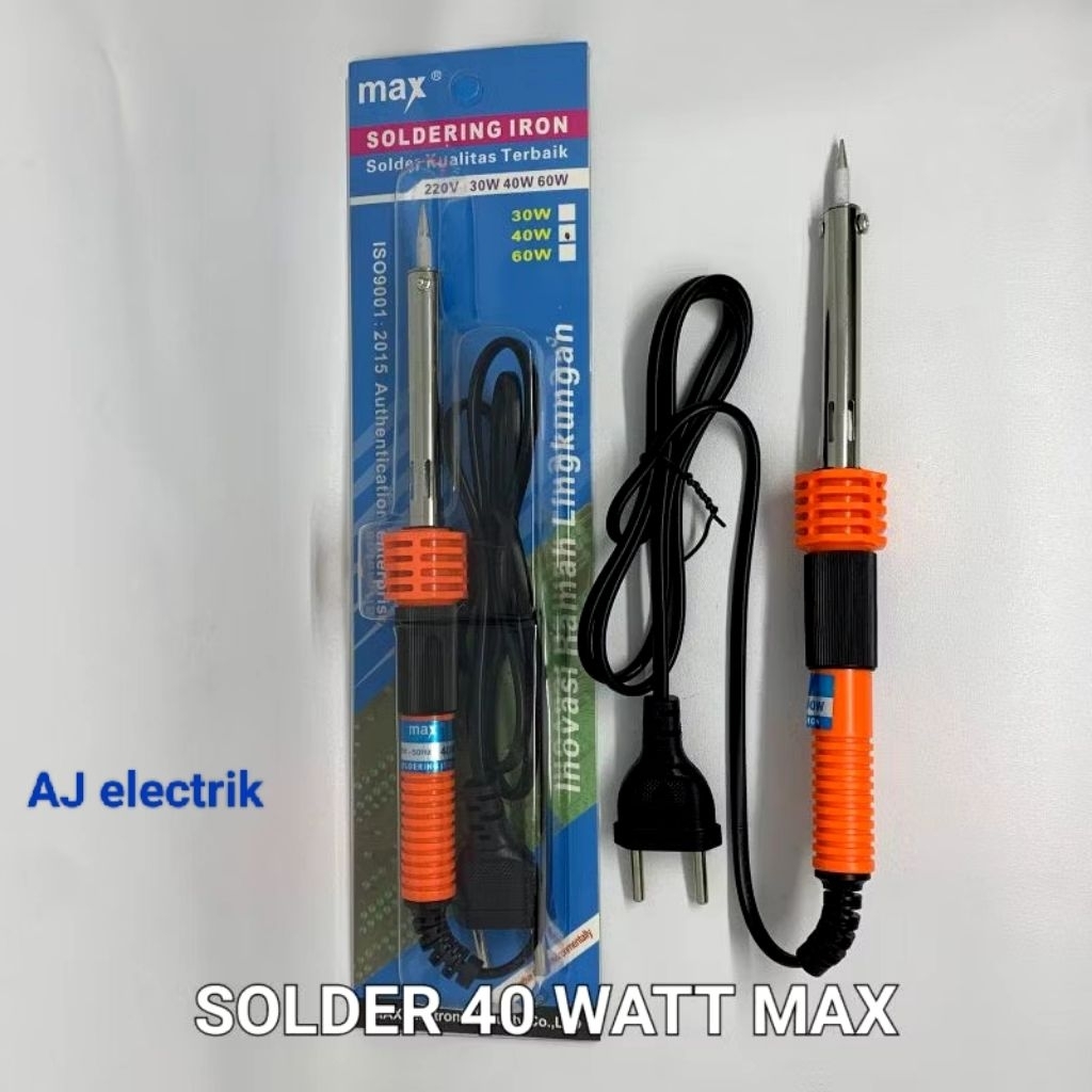 SOLDER Listrik MAX 40 Watt. Kualitas Bagus Cepat panas. Soldering Max 40W