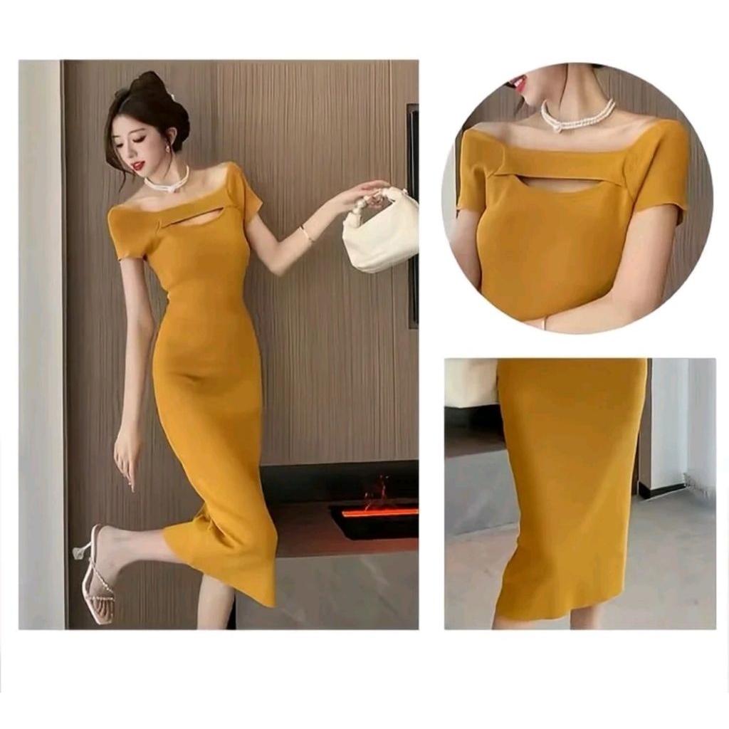 DRESS RAJUT BODYCON SEXY Midi Dress Korean Sexy