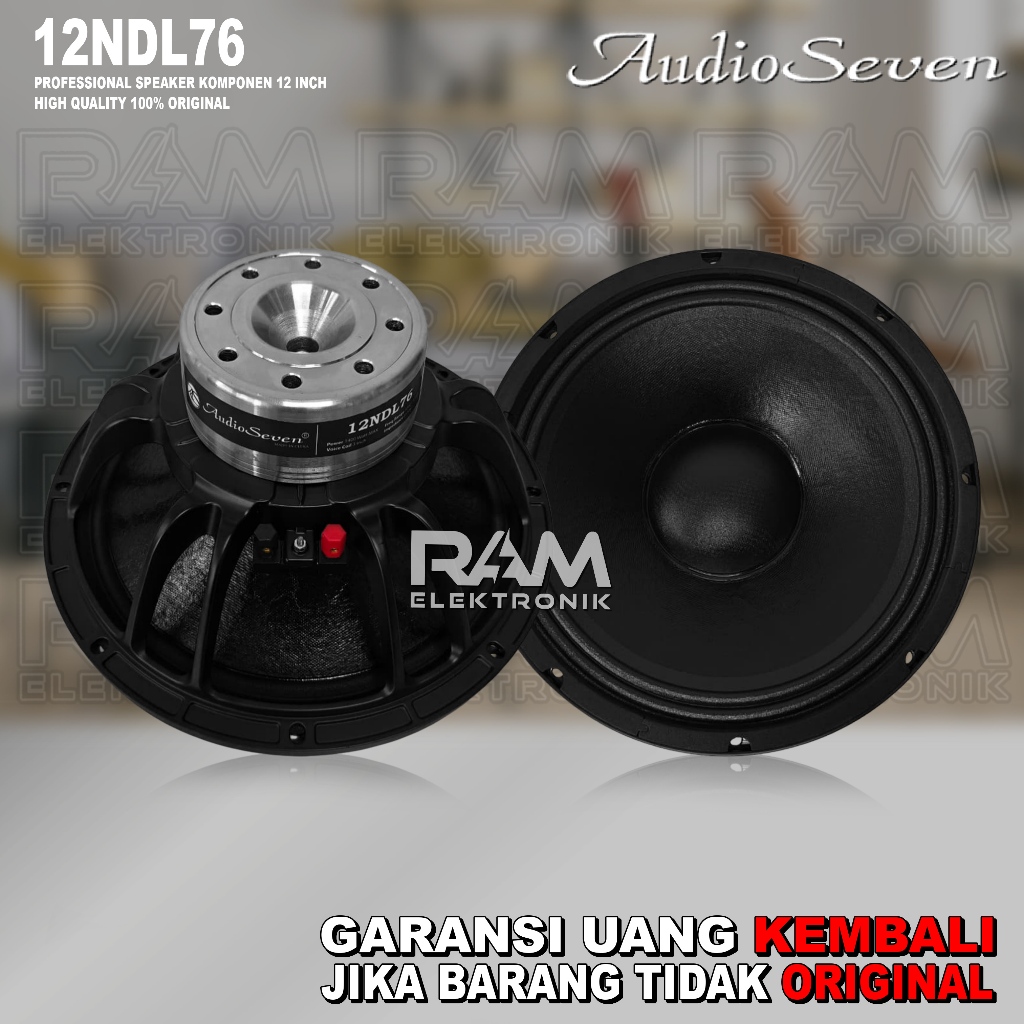 Komponen Speaker 12 Inch AUDIO SEVEN 12NDL76 | 12 NDL 76 Neodymium Original