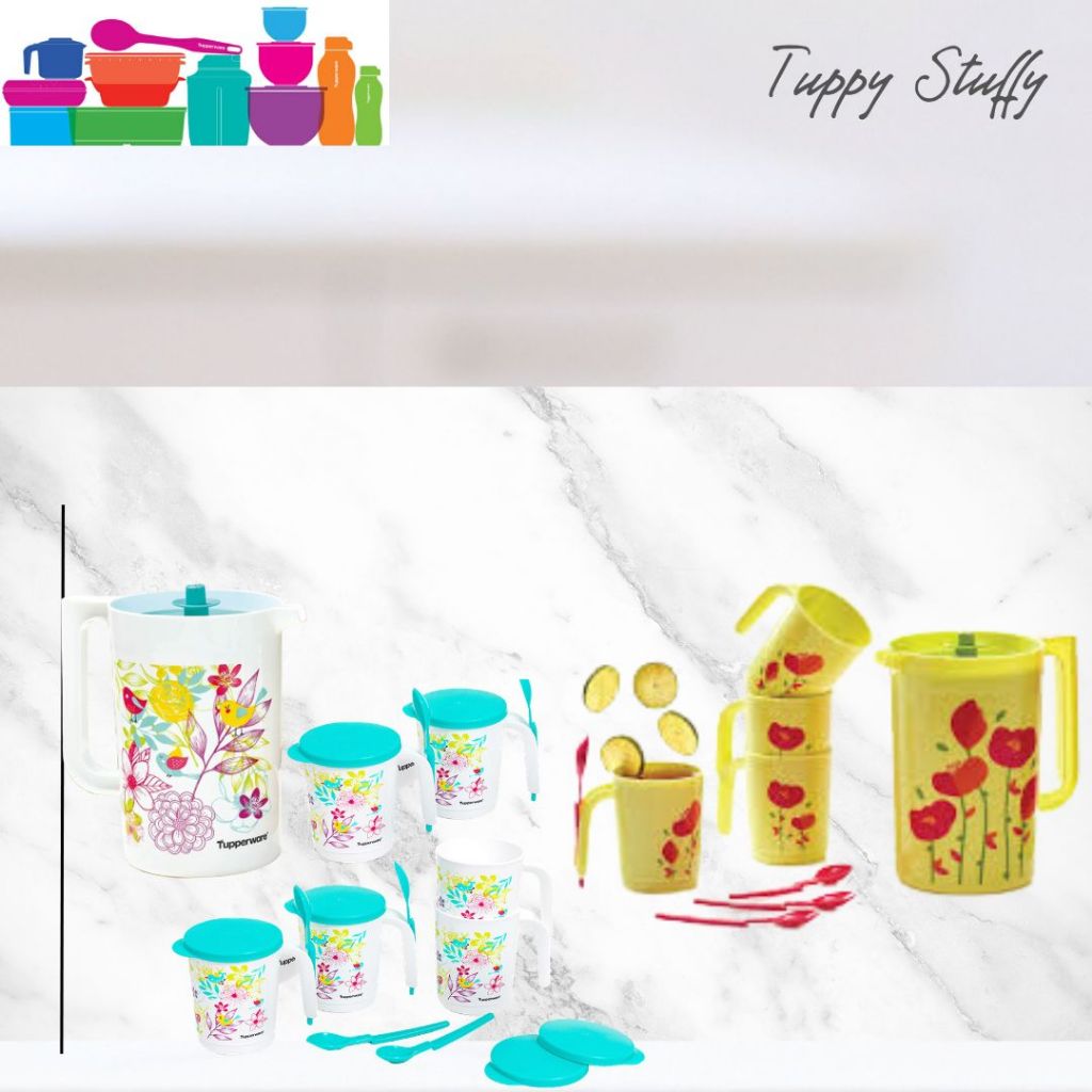 Tupperware Pitcher Set | Set Teko Set tempat air minum dan gelas cantik estetik