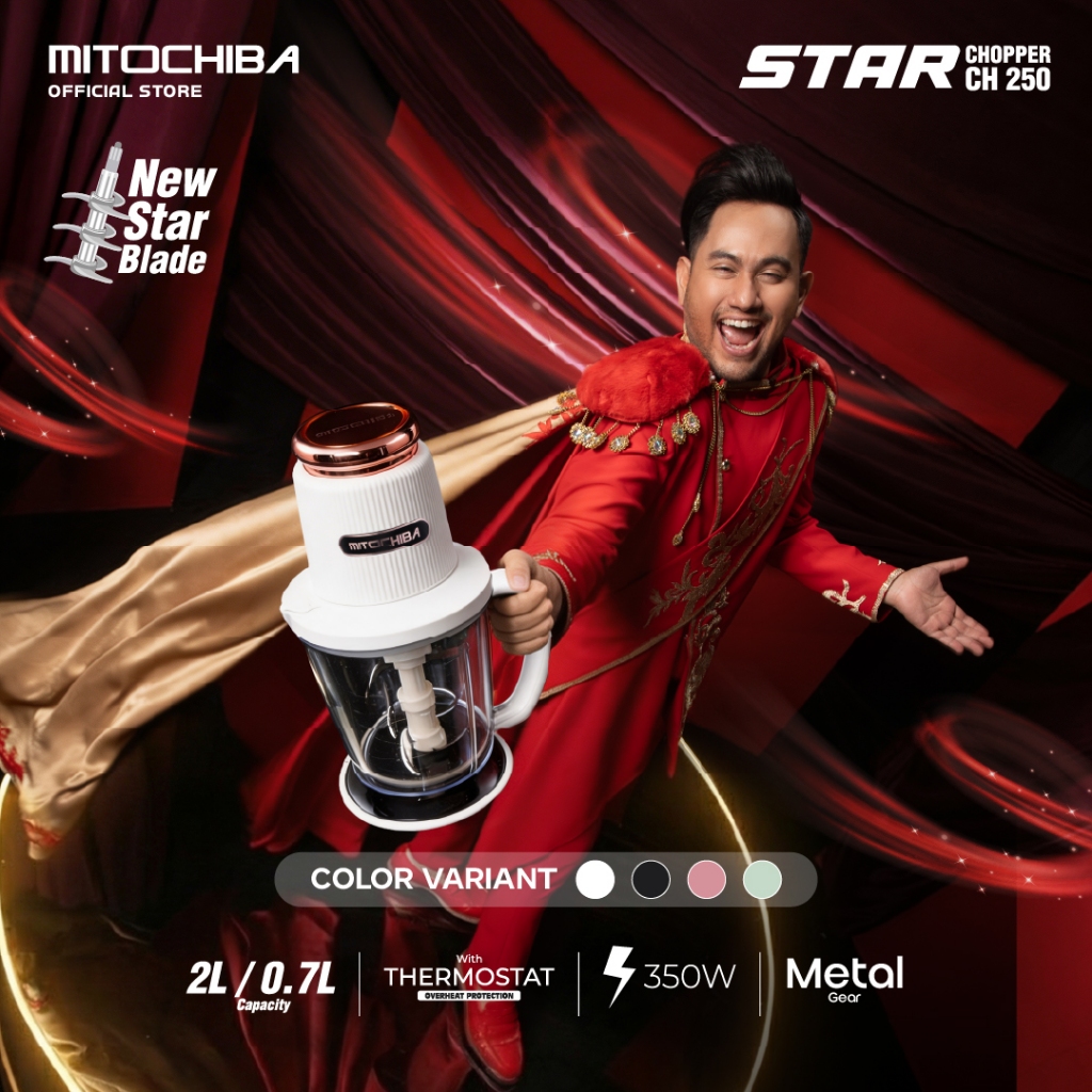 MITOCHIBA STAR CHOPPER CH250 STAR BLADE 2L Alat Penggiling dan Penghalus Bumbu