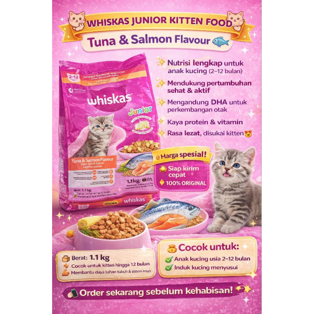 makanan kucing whiskas/dry food/makanan kering