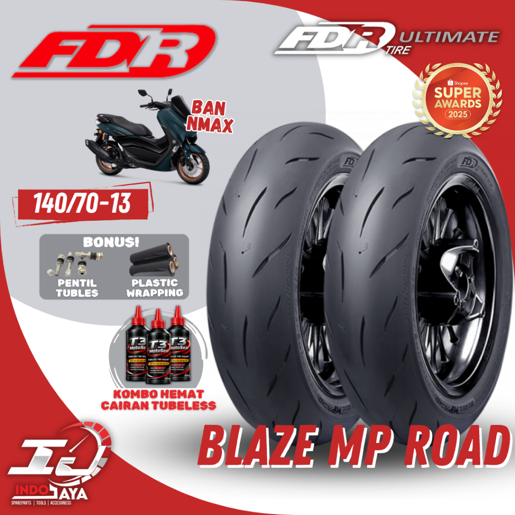 [READY STOCK TERBARU] BAN LUAR TUBELESS FDR BLAZE MP ROAD (140/70-13 / 140-70-13) BAN FDR ULTIMATE /