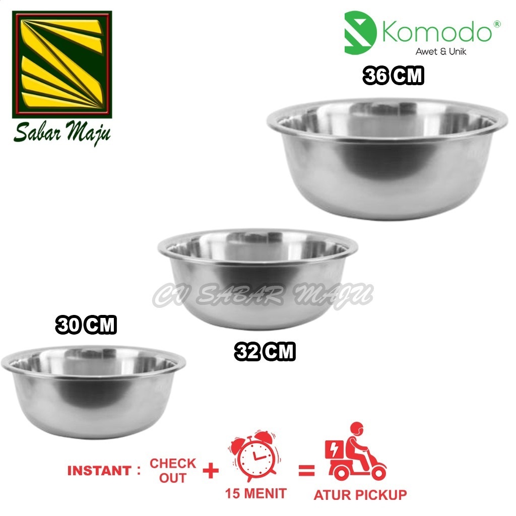 Komodo Baskom Tinggi / Baskom Stainless 30, 32, 36 cm