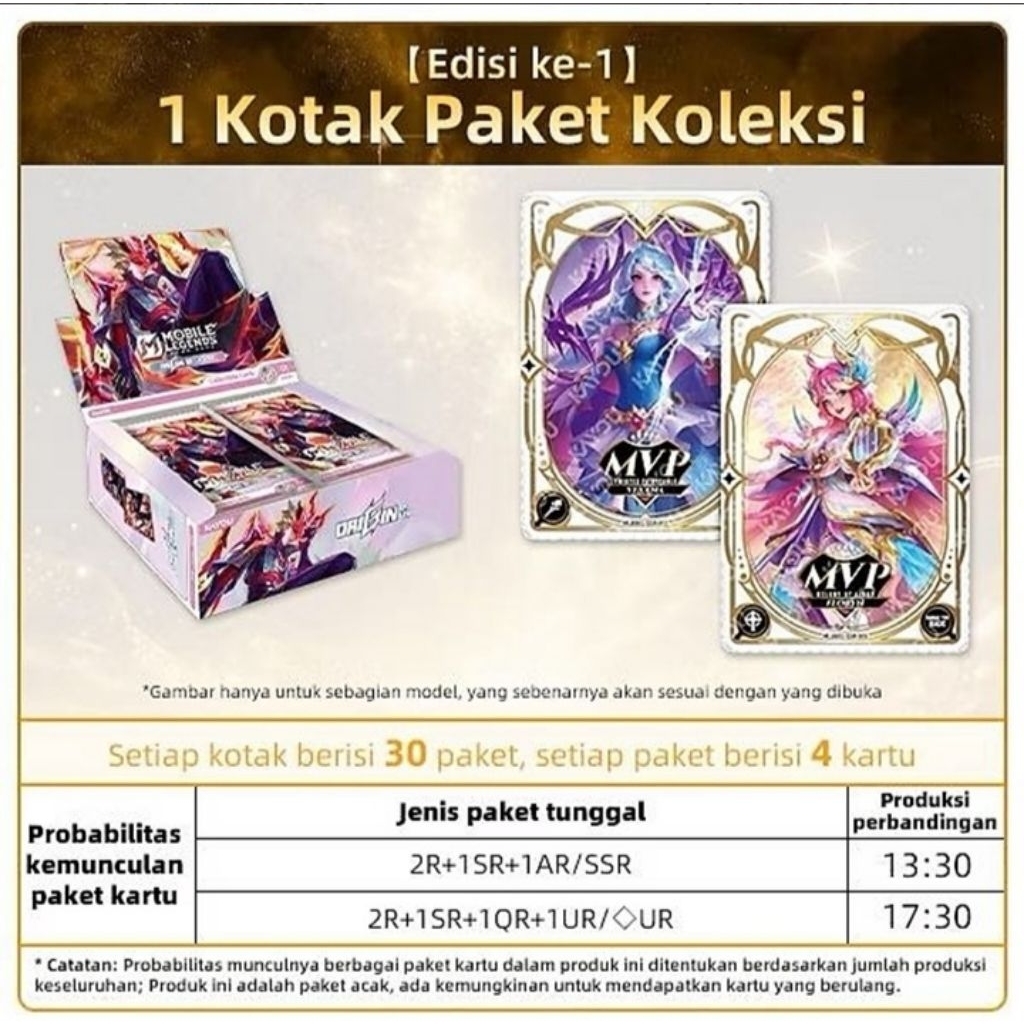 KARTU KAYOU MOBILE LEGENDS PAKET USAHA (1BOX ISI 30 BUNGKUS) KARTU MOBILE LEGENDS KOLEKSI TERBARU KA