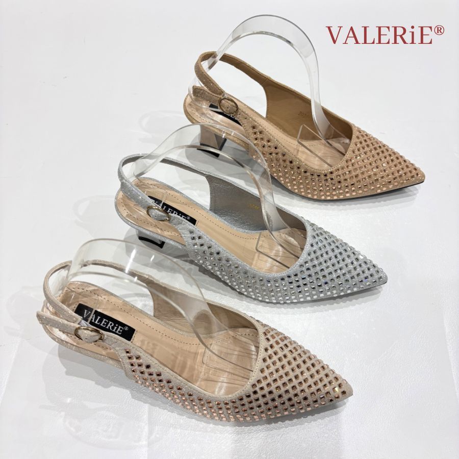 VALERIE Sepatu Heels Tali Belakang 5cm 2036-1 Glitter 36-40