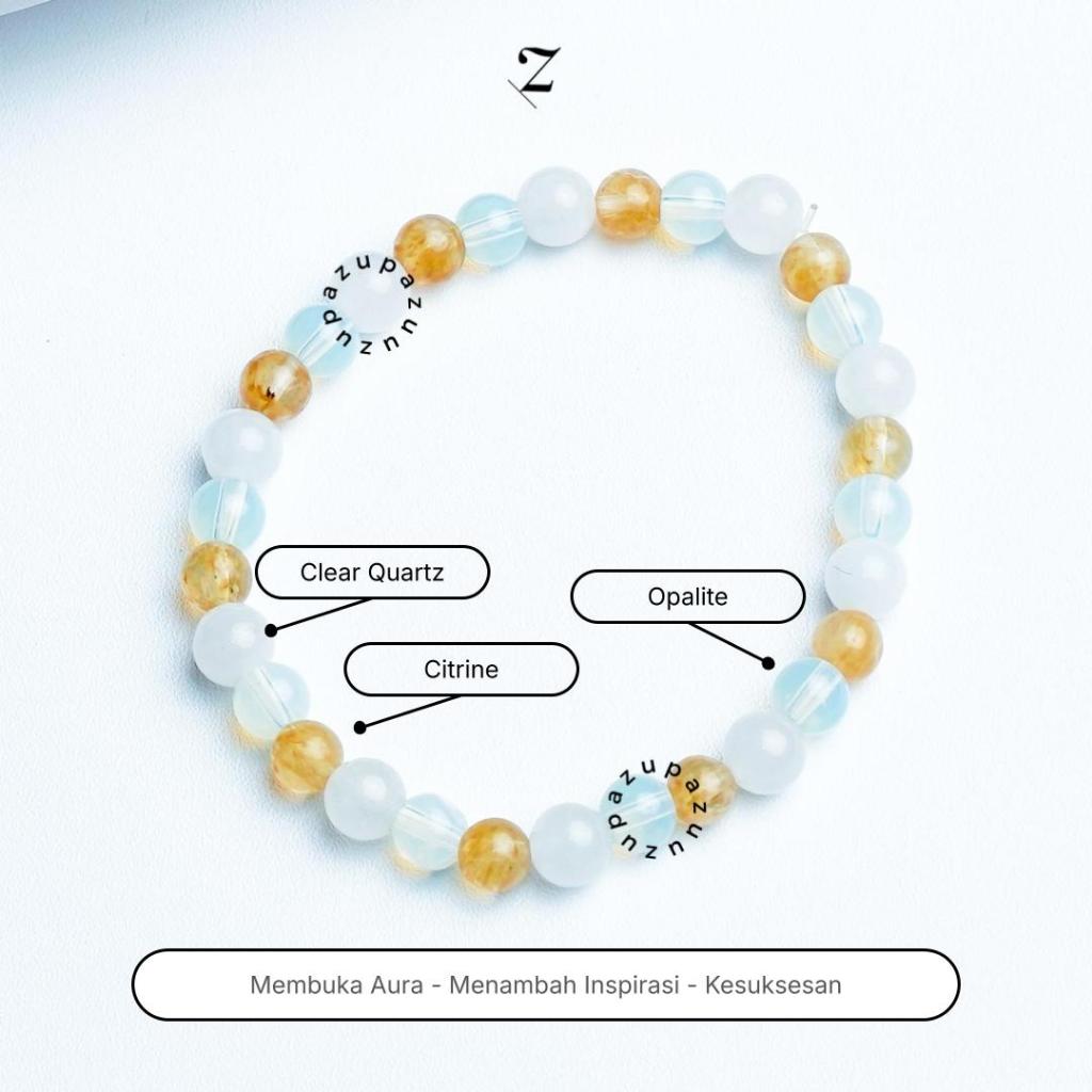 Zupazupazuu Candy Crystal Mix Bracelet - Clear+Opalite+Citrine