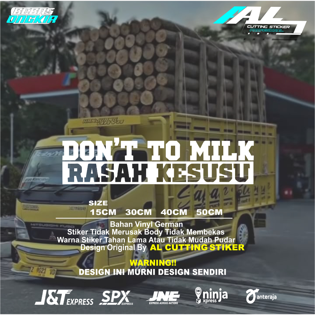 TERBARU sticker kaca dont to milk rasah kesusu sticker kaca mobil pick up bak belakang