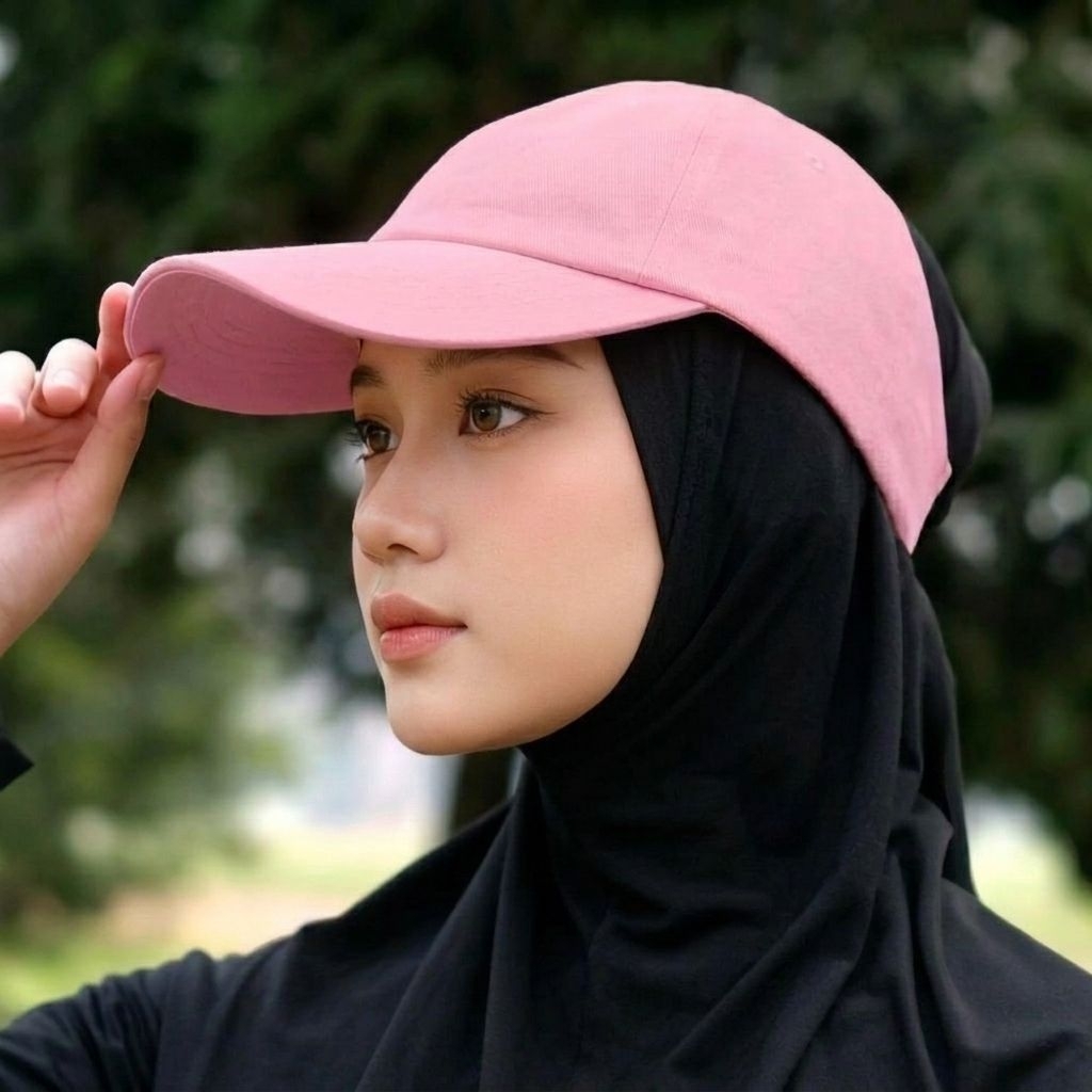 Topi Hijab Olahraga Stylish outdoor senam golf // Topi Bolong Hijab Cepol // Topi Stylish