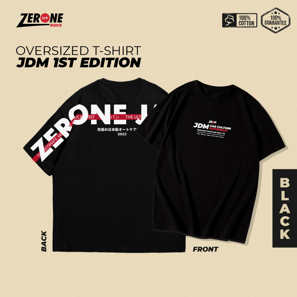 Kaos Oversize Pria Wanita JDM Zerone Japan - Premium Cotton Combed 24s Original