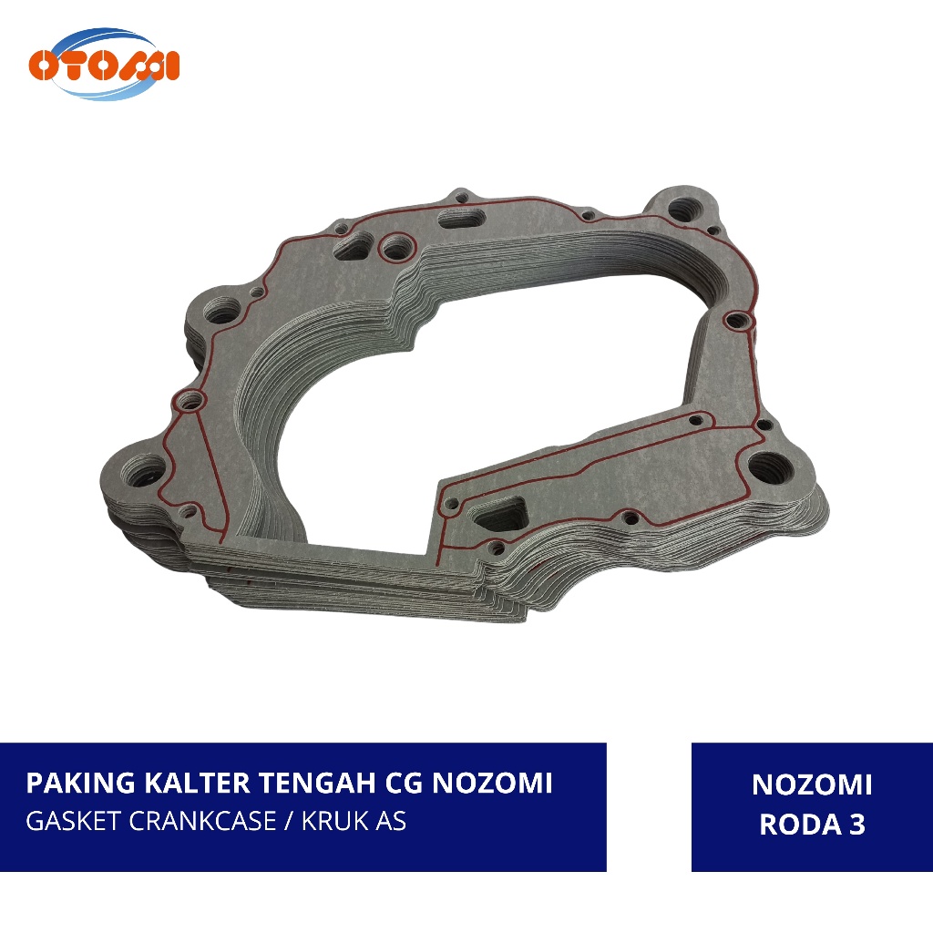 OTOMI PARTS - PERPAK KALTER TENGAH NOZOMI / GASKET CRANKCASE CG NOZOMI RODA 3