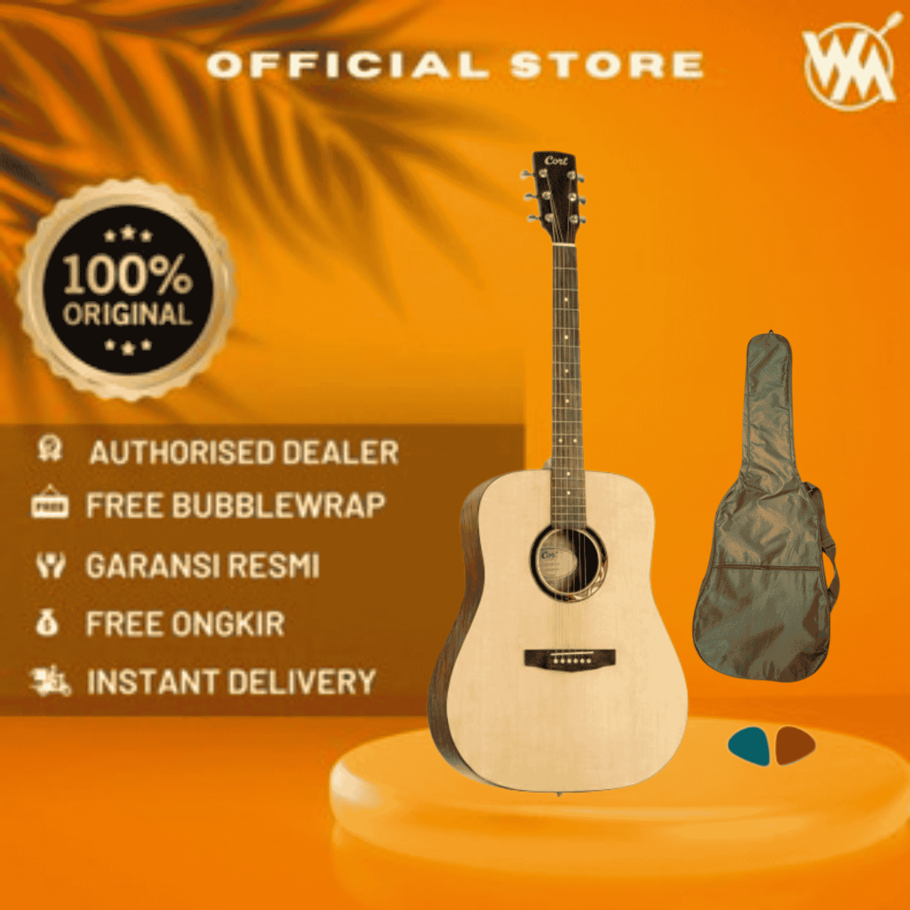 Cort Acoustic Guitar AD 810 DX / AD810DX / AD-810DX - Natural + Softcase & 2 Pick
