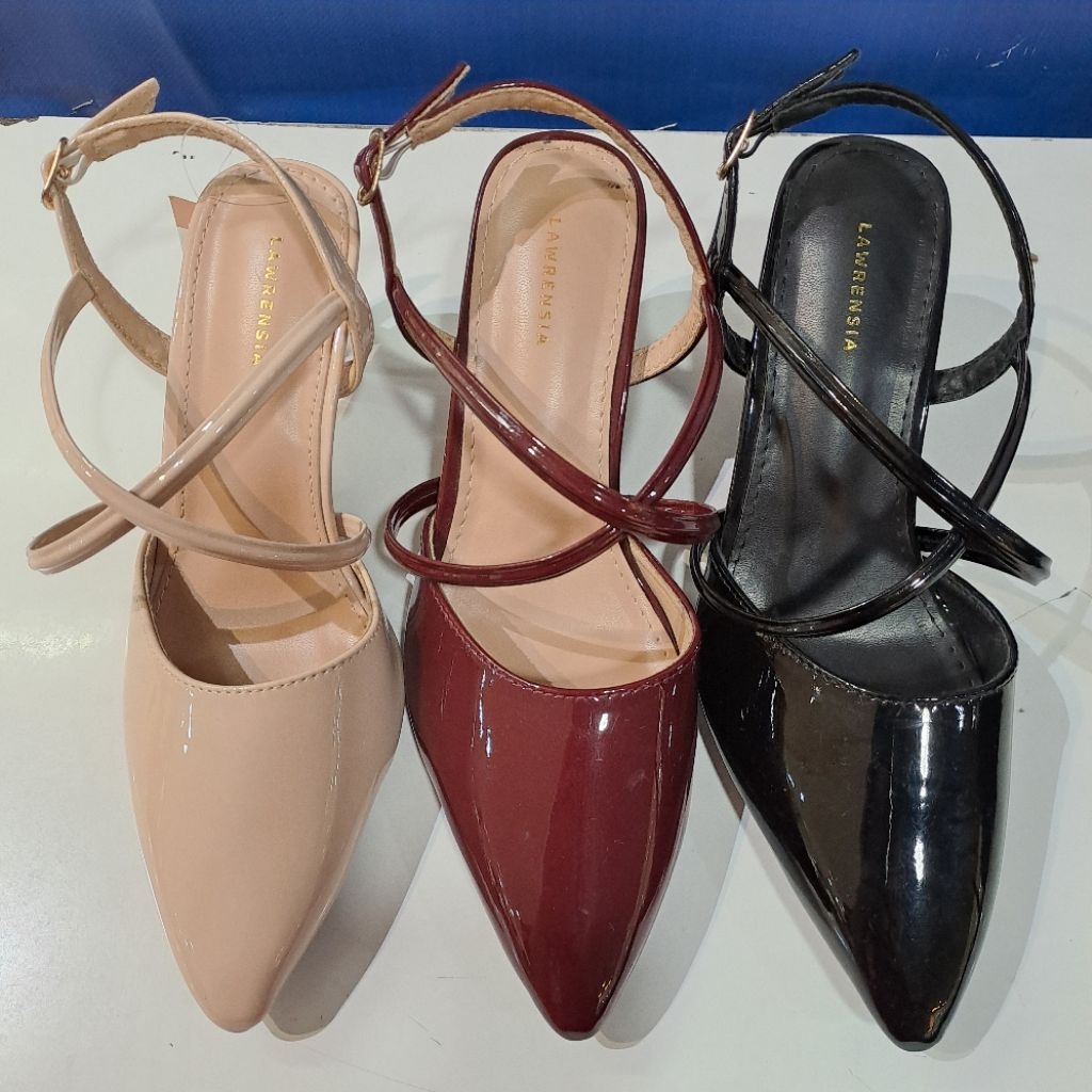 sepatu sandal wanita lawrensia hak 7 cm