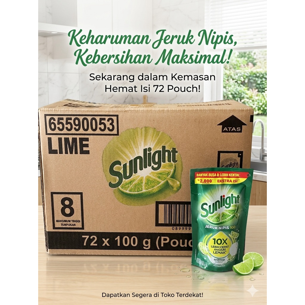 1/2 DUS Sunlight 2000 36 x 100Ml  Pembersih Lemak