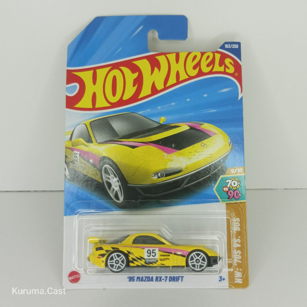 Hotwheels 2025 '95 Mazda Rx-7 DRIFT YELLOW