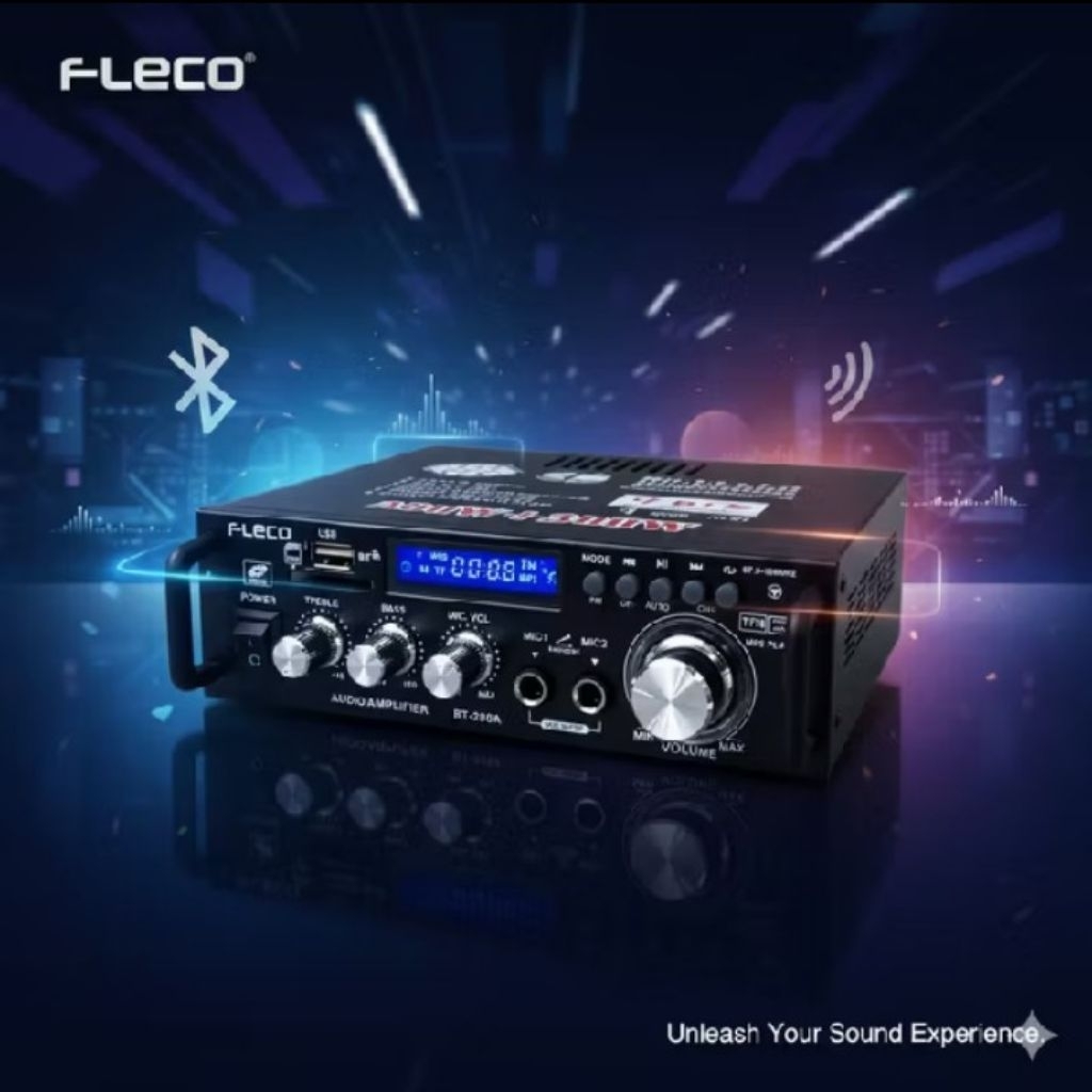FLECO POWER AMPLIFIER BLUETOOTH TERBARU 2026 AMPLIFIER SUBWOOFER KARAOKE SUPER BASS
