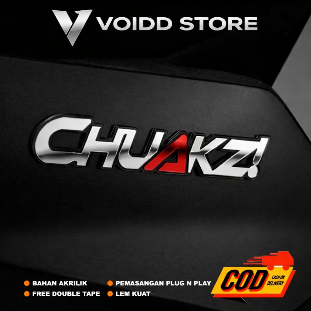 EMBLEM CHUAKS 1PCS BUKAN STIKER LOGO CHUAKS TIMBUL 3D AKSESORIS MOTOR UNIVERSAL BAHAN AKRILIK