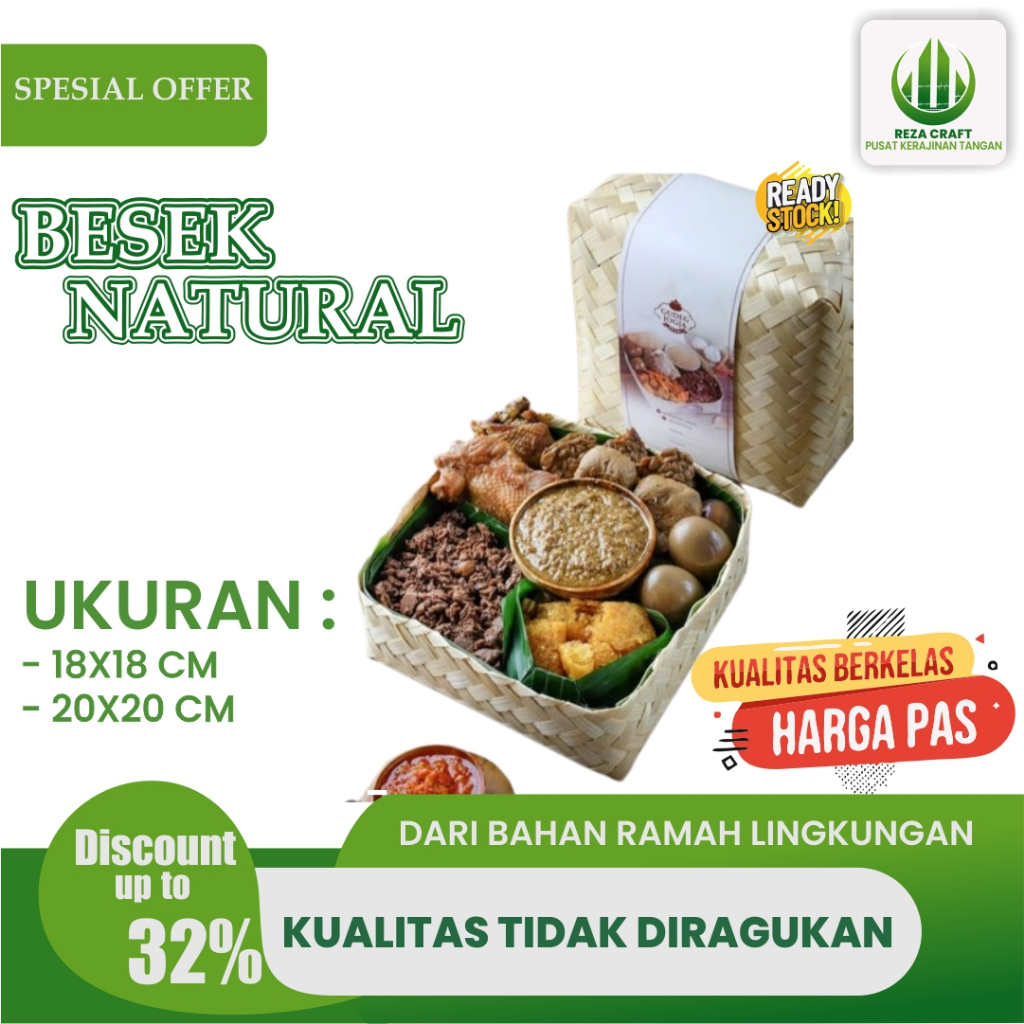 HAMPERS Besek Bambu 20x20 &18x18 Grosir Berkualitas / Box Catering Makanan |HAMPERS GIFT BOX |SOUVEN