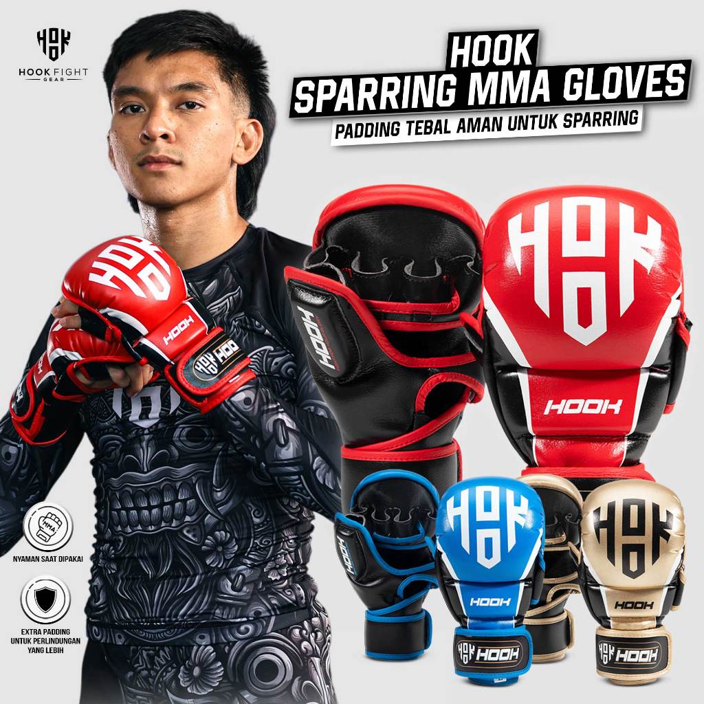 Hook Hybrid MMA Sparring Gloves Giant Gold Sarung Tinju MMA Glove UFC